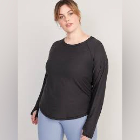 Like New! Old Navy Breathe ON Go-Dry Slub Knit Shirt Size 3X (24/26) Black Jack - Picture 2 of 8